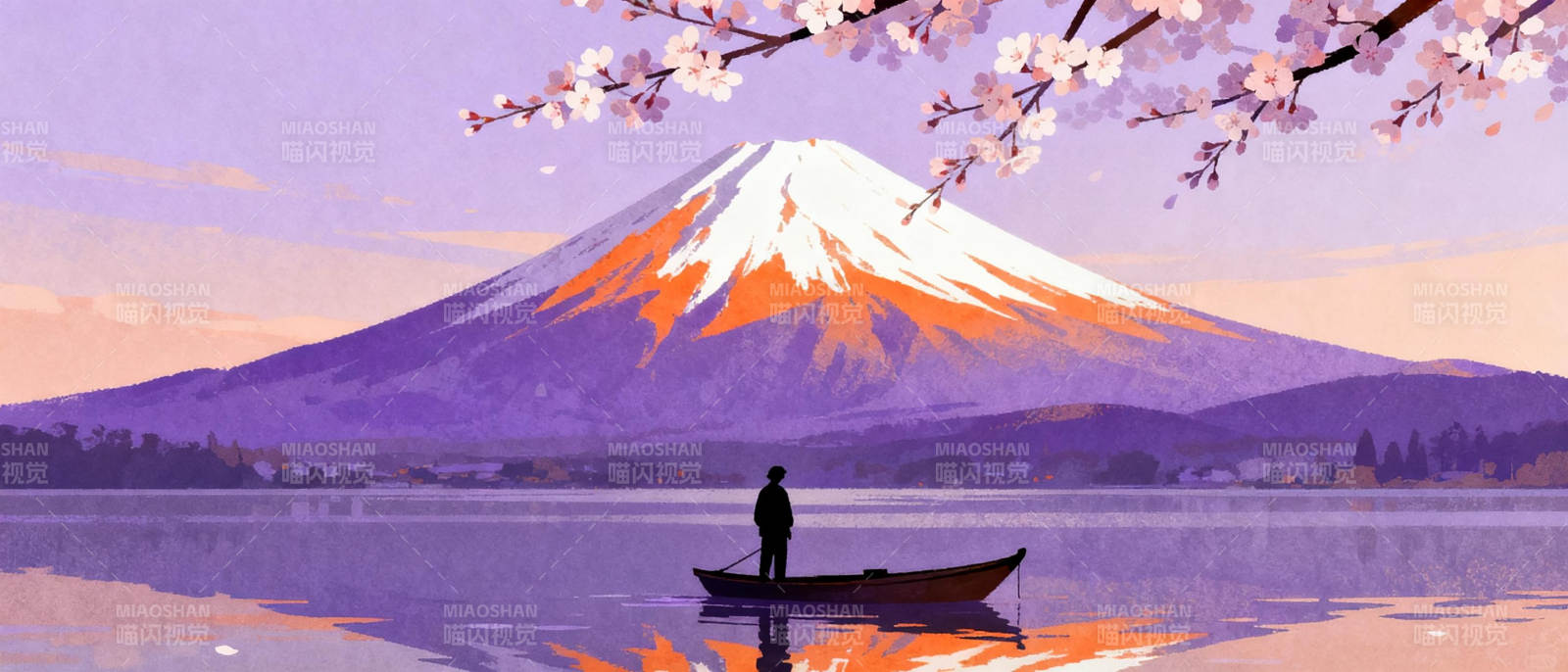 富士山下春樱舟图片