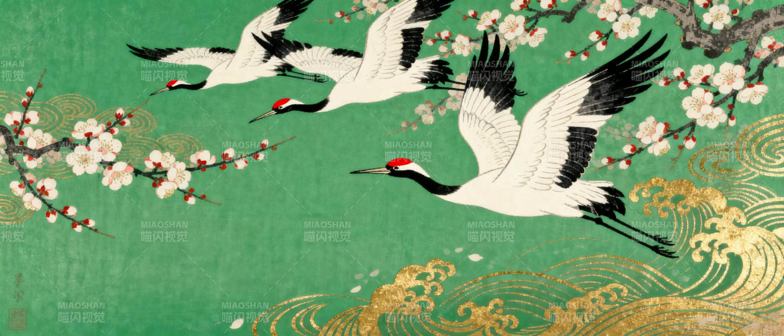 鹤舞梅枝春意浓图片