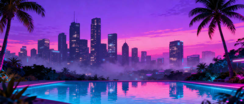 霓虹都市夜景图片