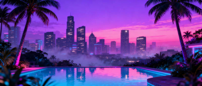 霓虹都市夜景图片