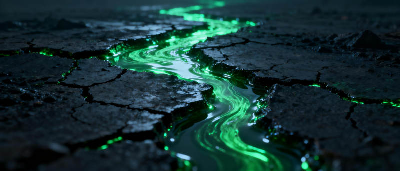 荧光绿溪流图片