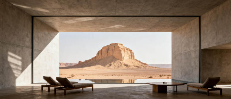 沙漠中的现代居所图片