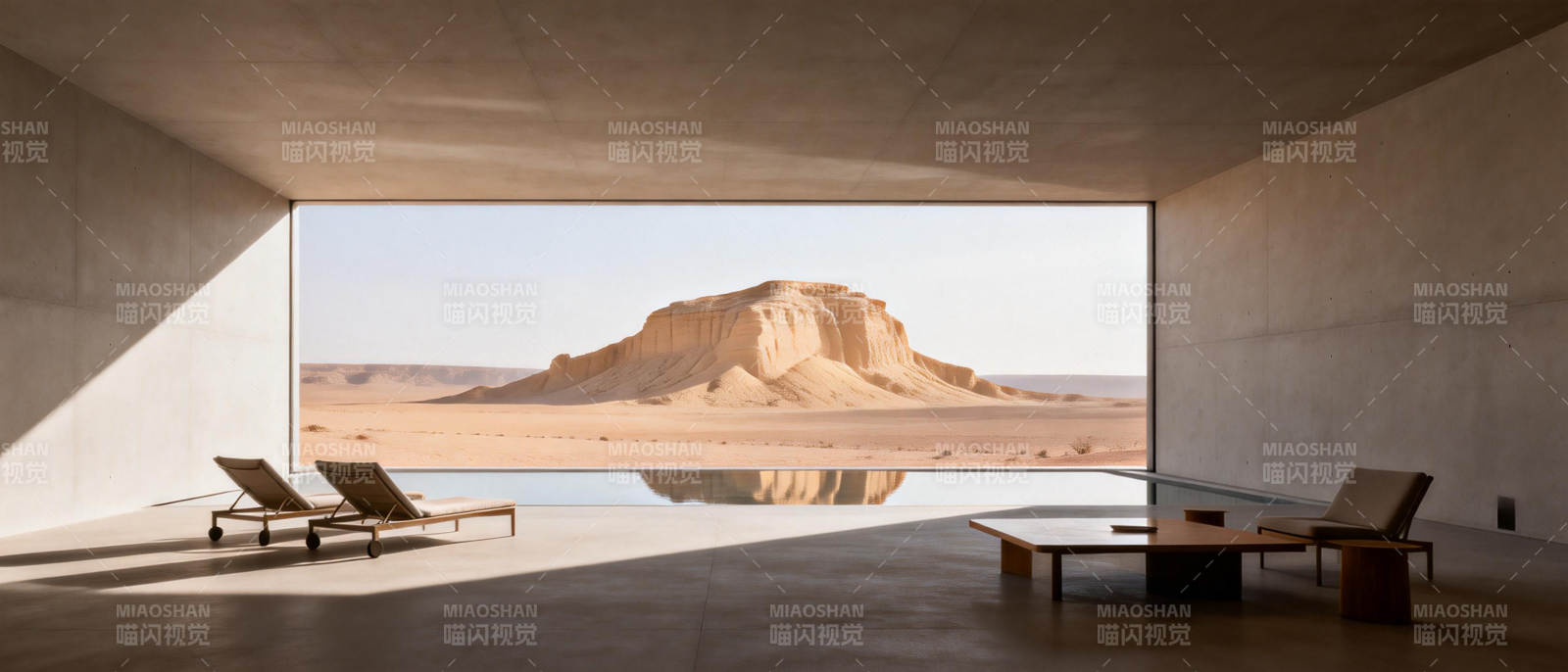 沙漠中的现代居所图片