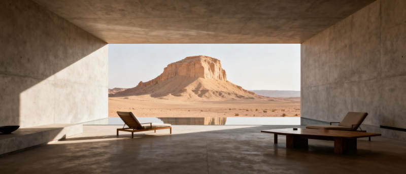 沙漠中的现代居所图片