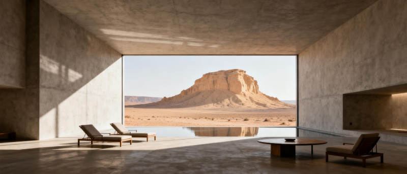 沙漠中的现代居所图片