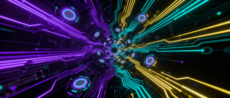 霓虹电路隧道图片