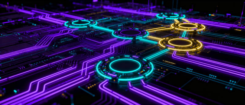 霓虹电路网络图片