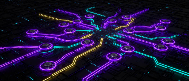 霓虹电路网络图片