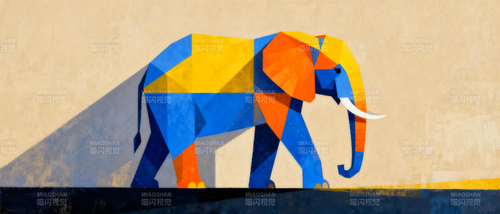 几何大象图片
