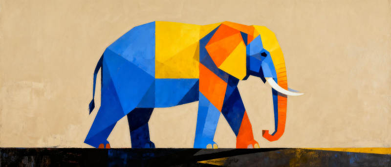 几何大象艺术图片