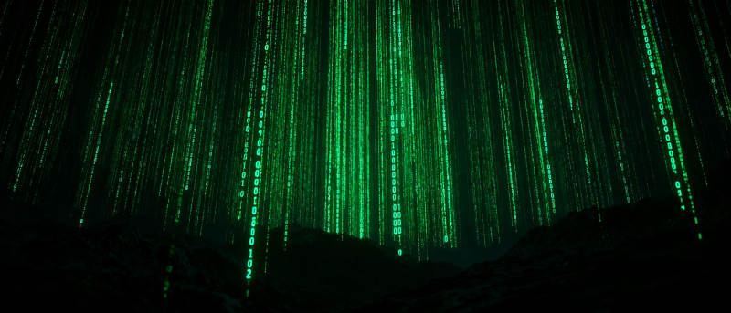 绿色代码雨幕图片