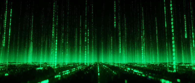 数字矩阵绿光流图片