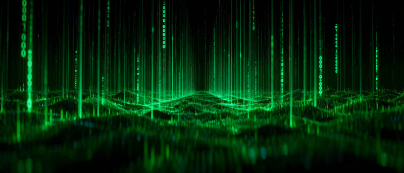 数字矩阵绿光流图片