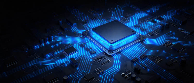 芯片电路蓝光图图片