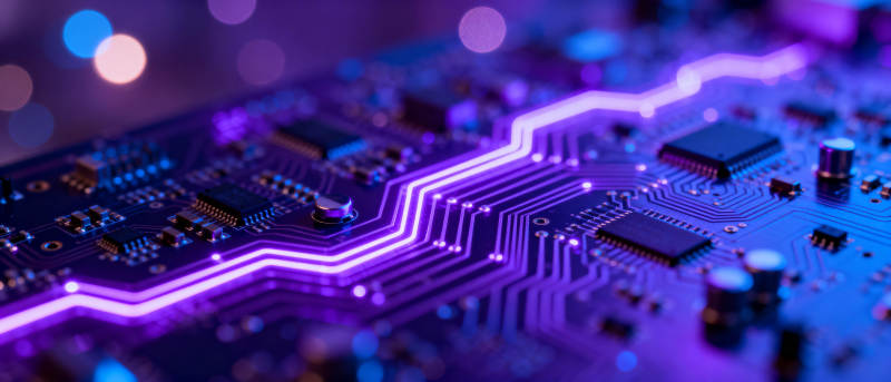 电路板光效特写图片