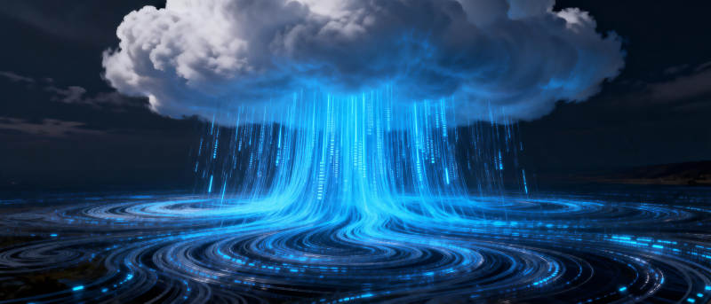 蓝光雨幕奇景图片