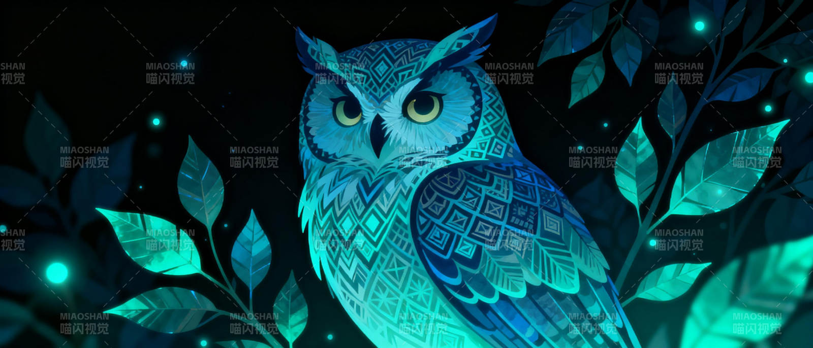 夜色中的蓝 owl图片