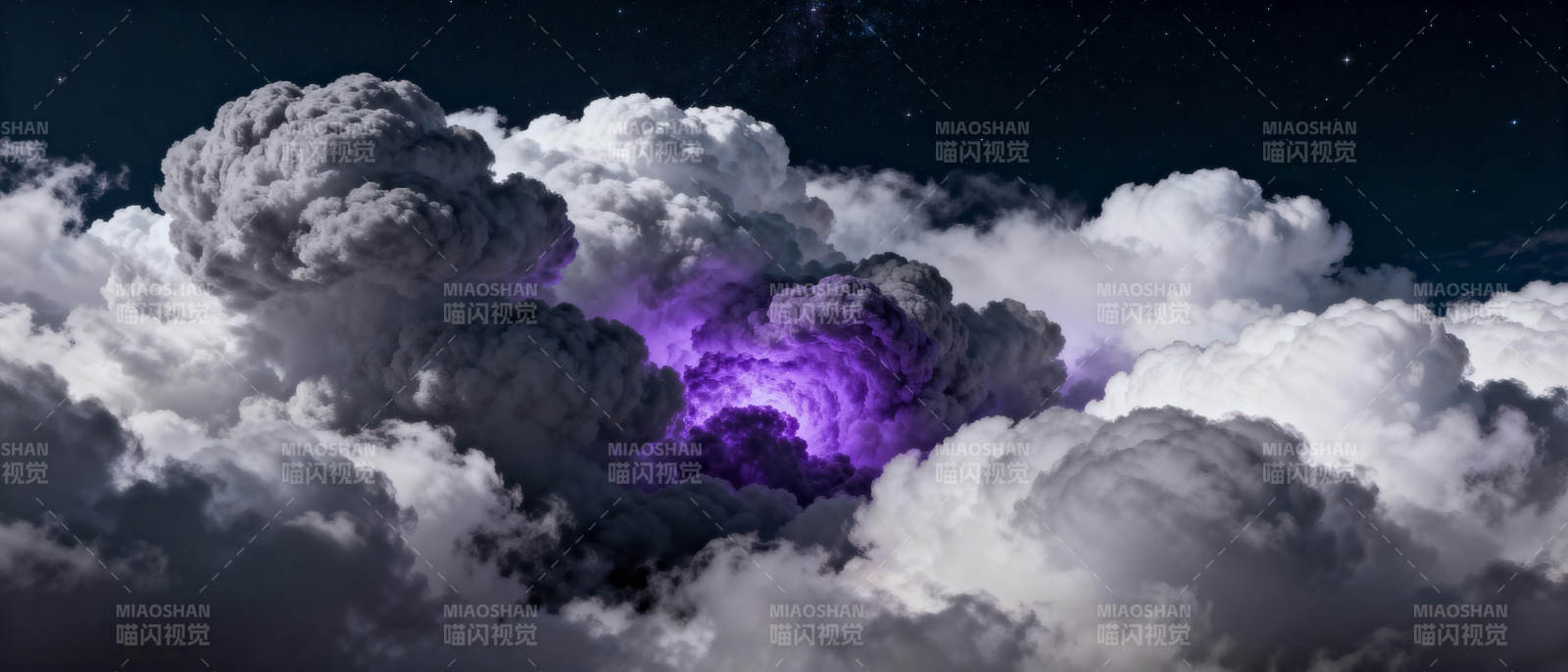 紫光云海夜空图片