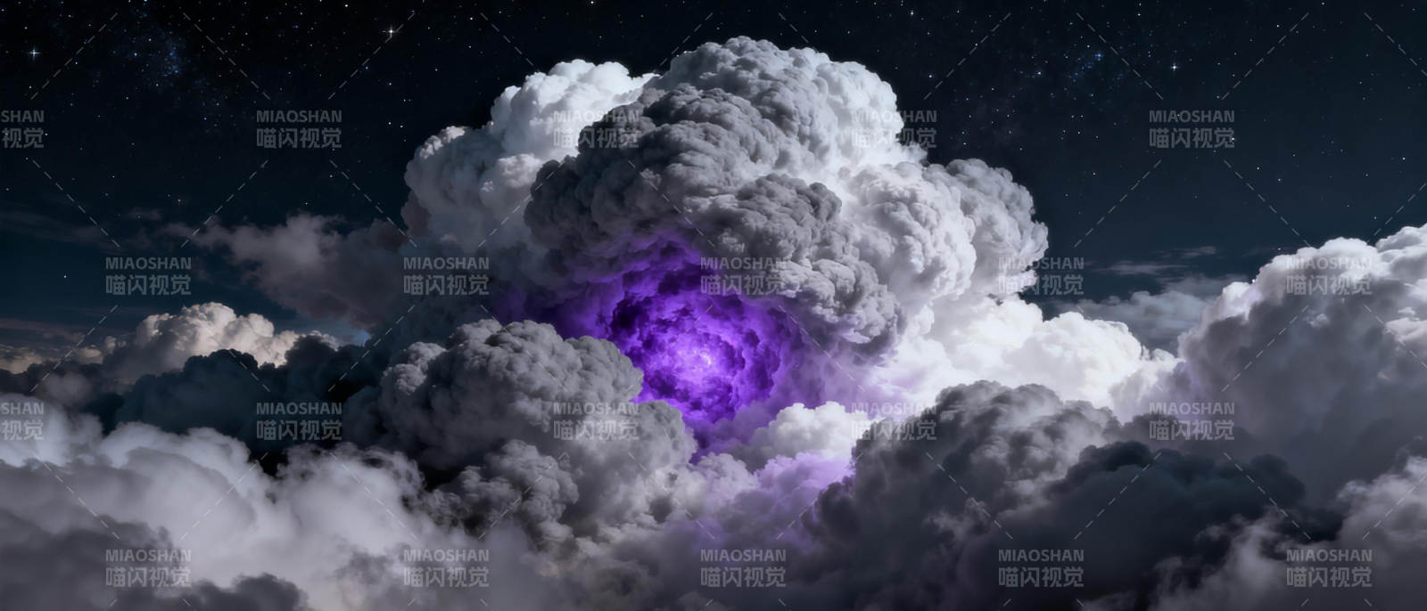 紫光云海夜空图片