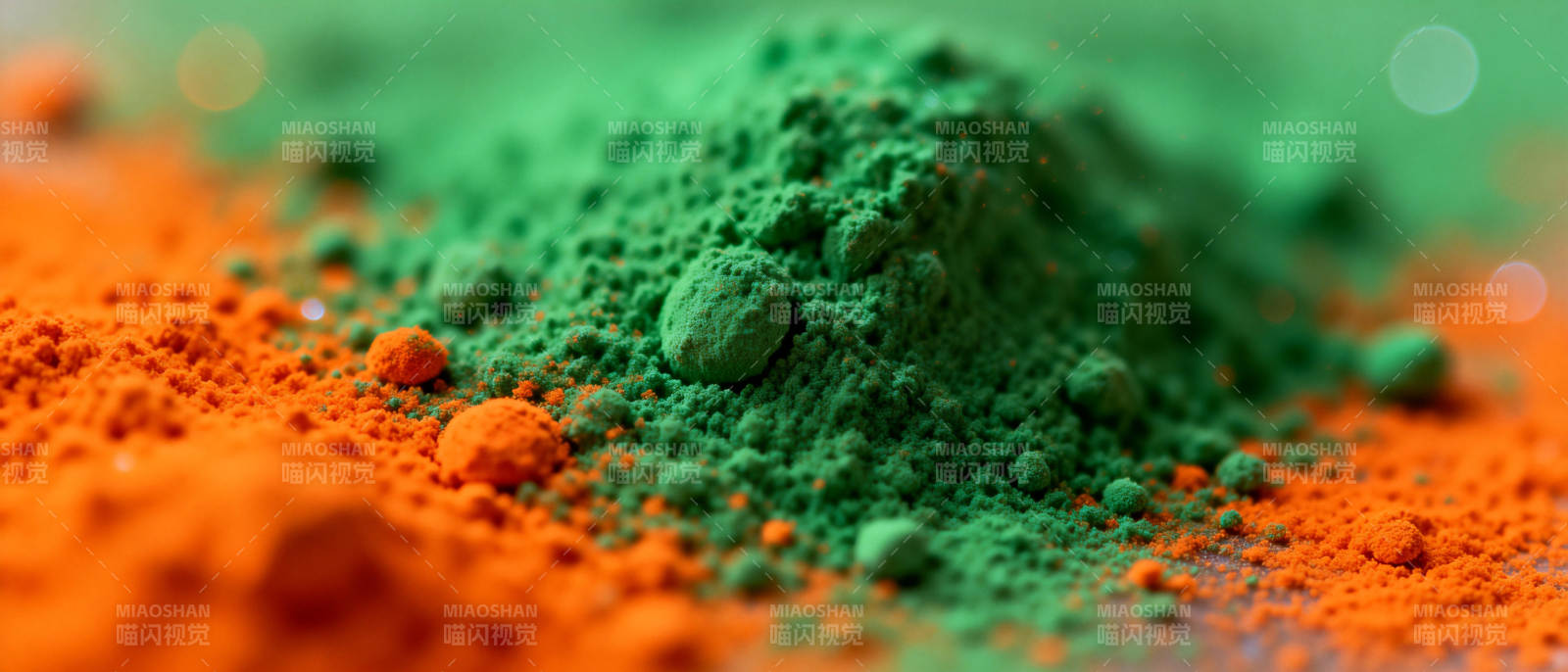 绿橙粉末堆叠图片