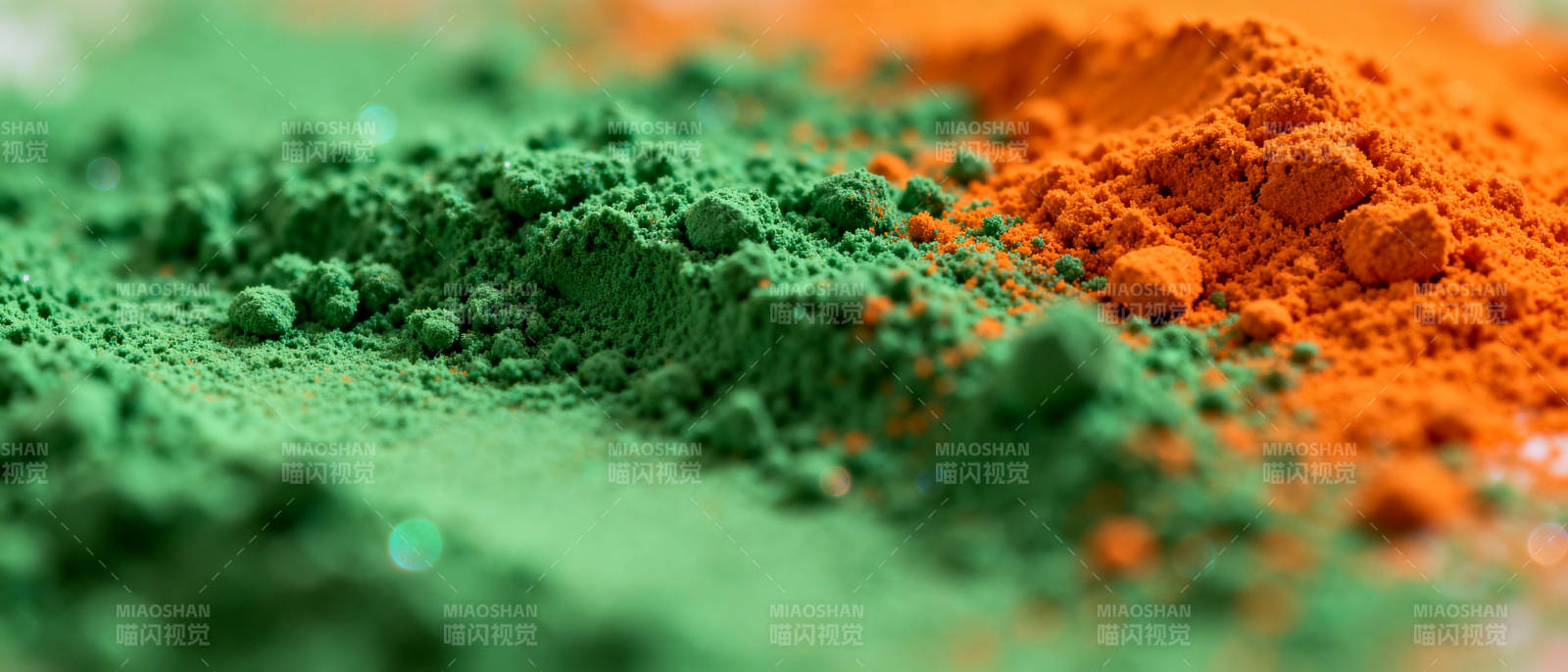 绿橙粉末特写图片