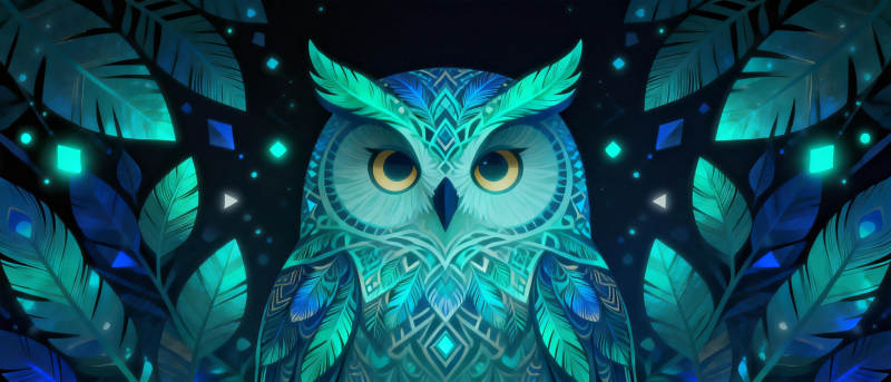 神秘蓝 owl 之夜图片