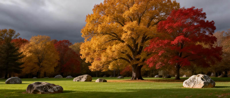 秋日彩林美景图片