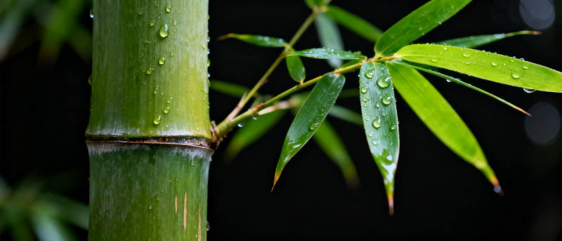 竹叶滴露 清新自然图片