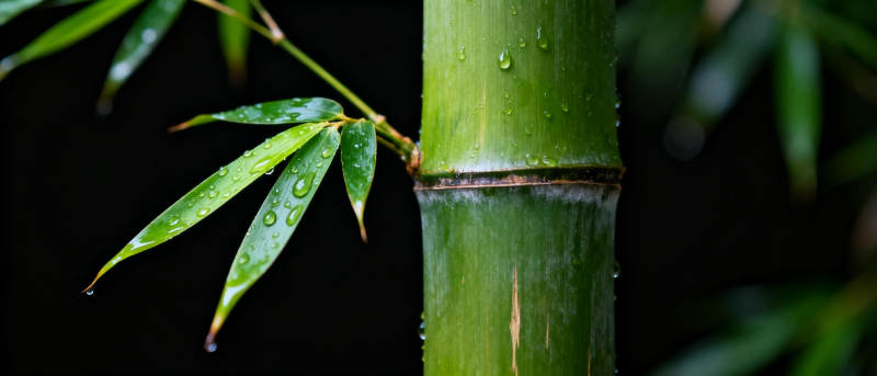 竹叶滴露 静谧自然图片