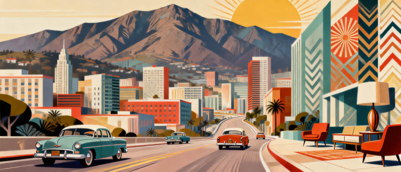 城市黄昏车影图片