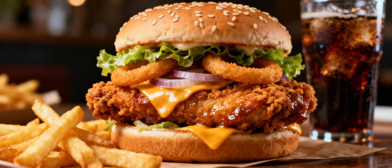 香酥鸡排汉堡图片