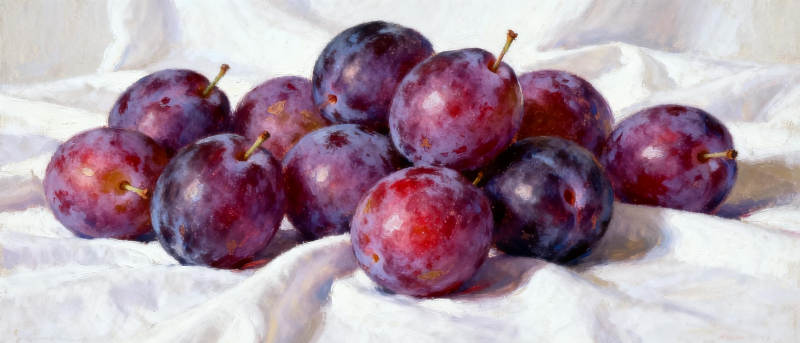 紫李静物图图片