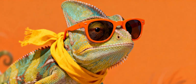 酷炫变色龙图片
