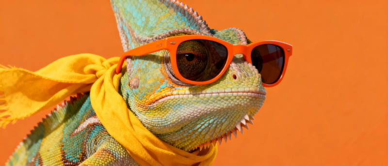 酷炫蜥蜴戴墨镜图片