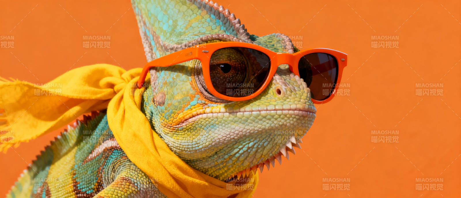 酷炫蜥蜴戴墨镜图片