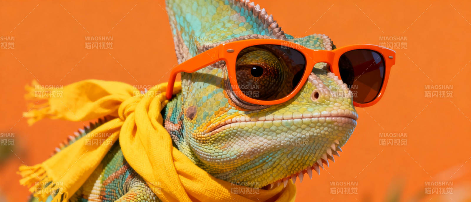 戴墨镜的变色龙图片