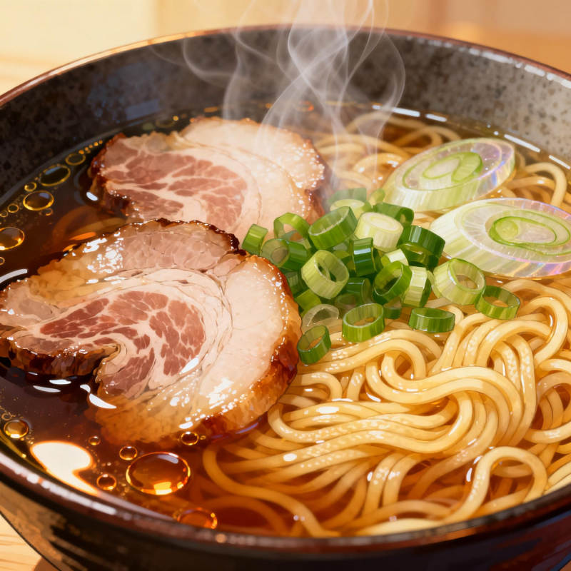 热腾腾的拉面图片