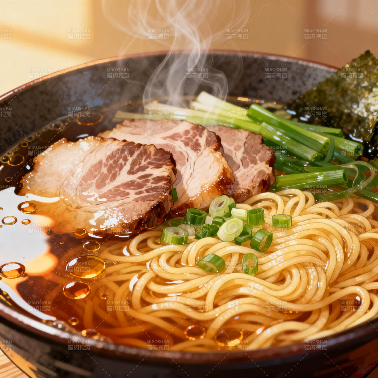 热腾腾的拉面图片