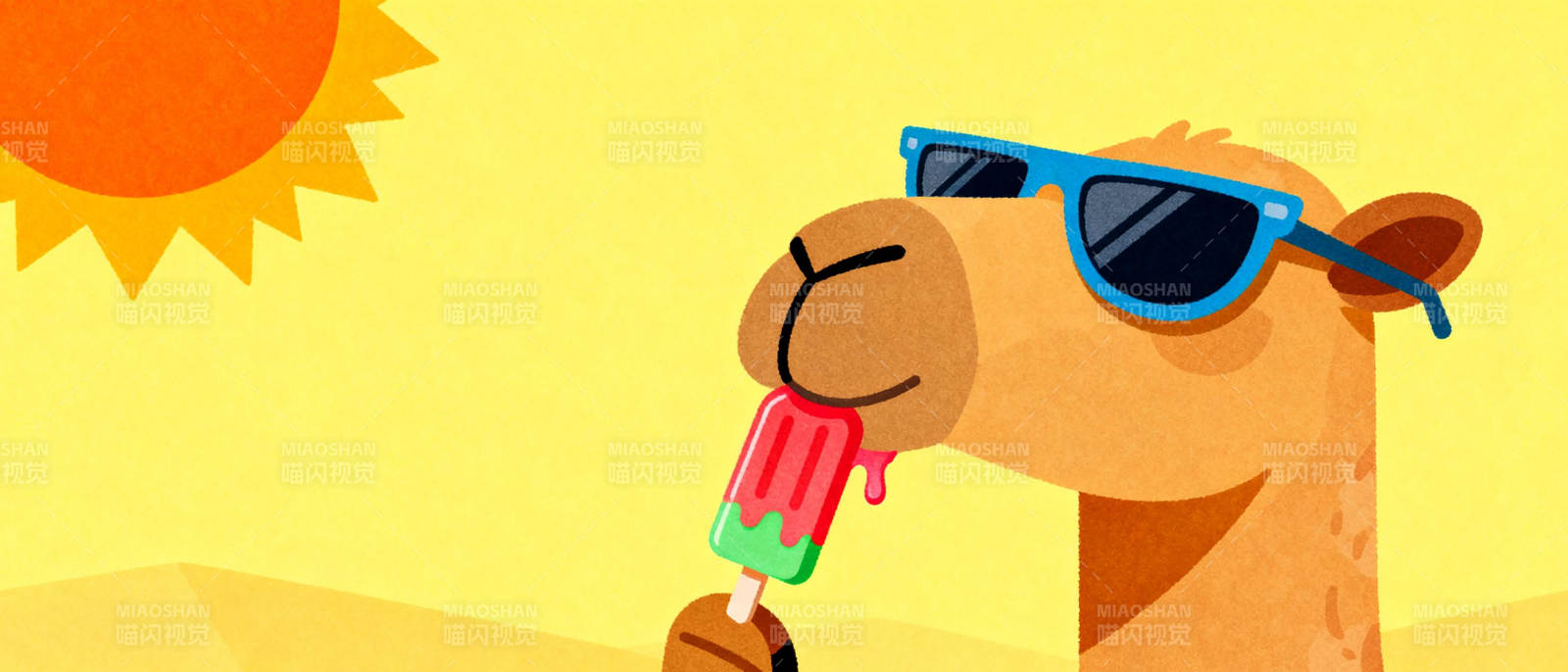 骆驼吃冰棍图片