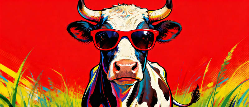 酷牛戴墨镜图片