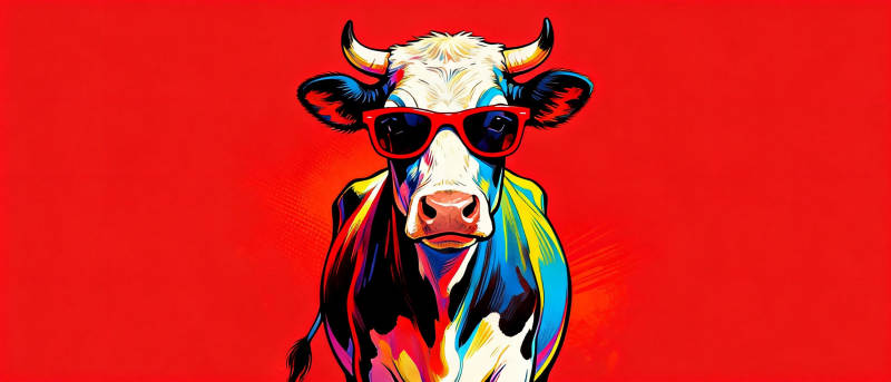 酷牛戴墨镜图片