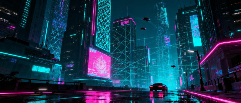 霓虹都市夜景图片