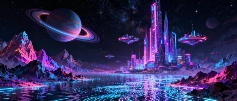 霓虹星河之城图片