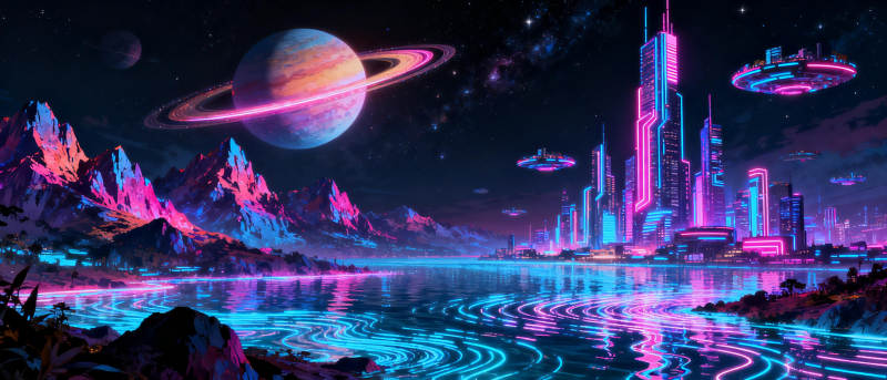 霓虹星河之城图片