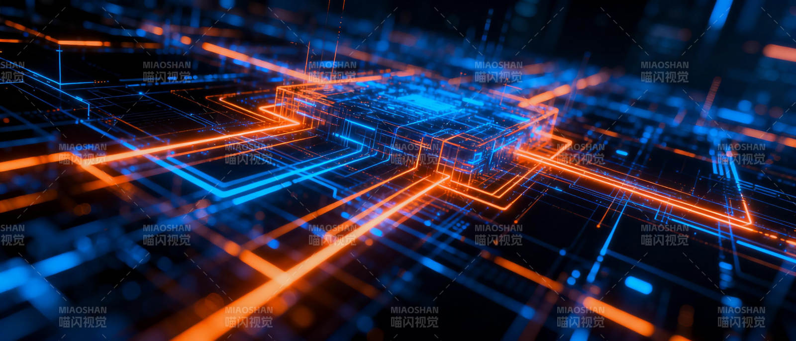 科技电路光影交错图片