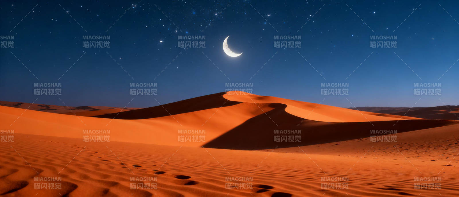沙漠月夜图片