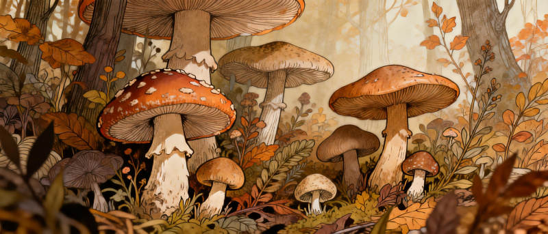 秋林菌影图片