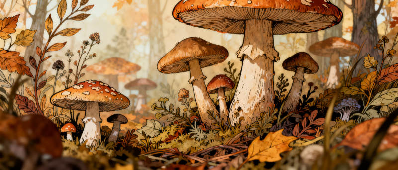 秋林菌影图片