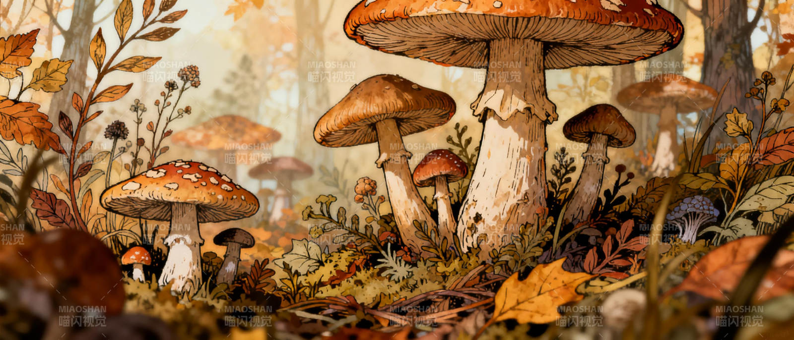 秋林菌影图片