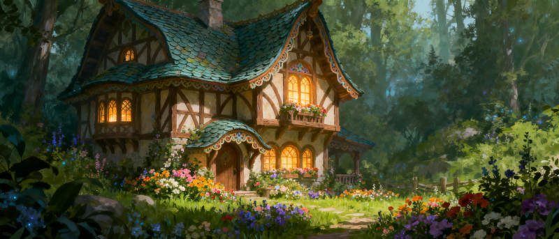 森林童话小屋图片